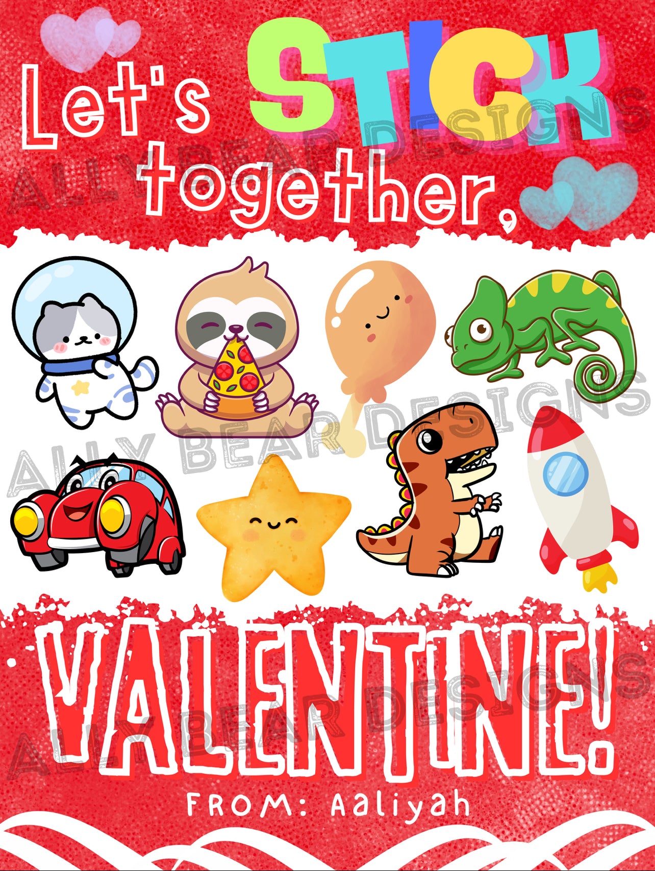 Kids’ Sticker Card Valentines