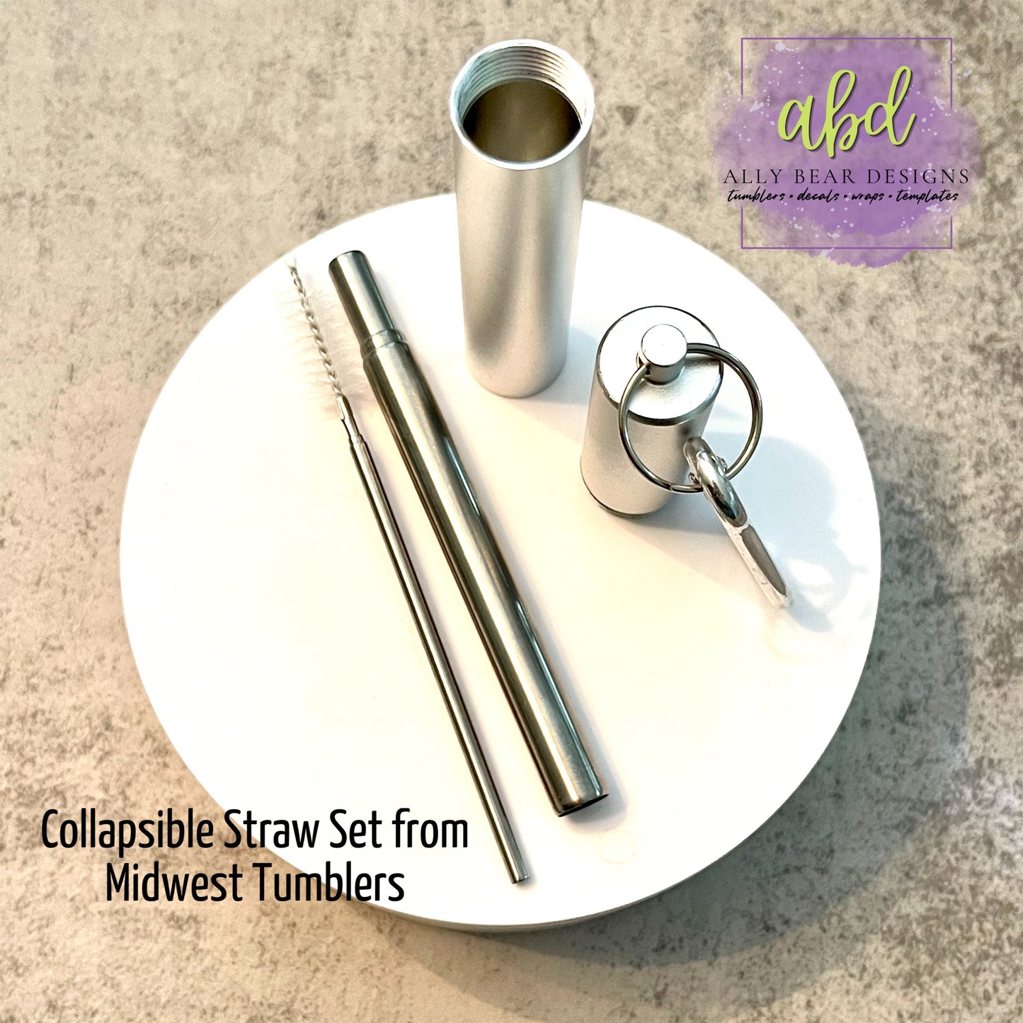 CUSTOMIZABLE Collapsible Straw Set and Holder