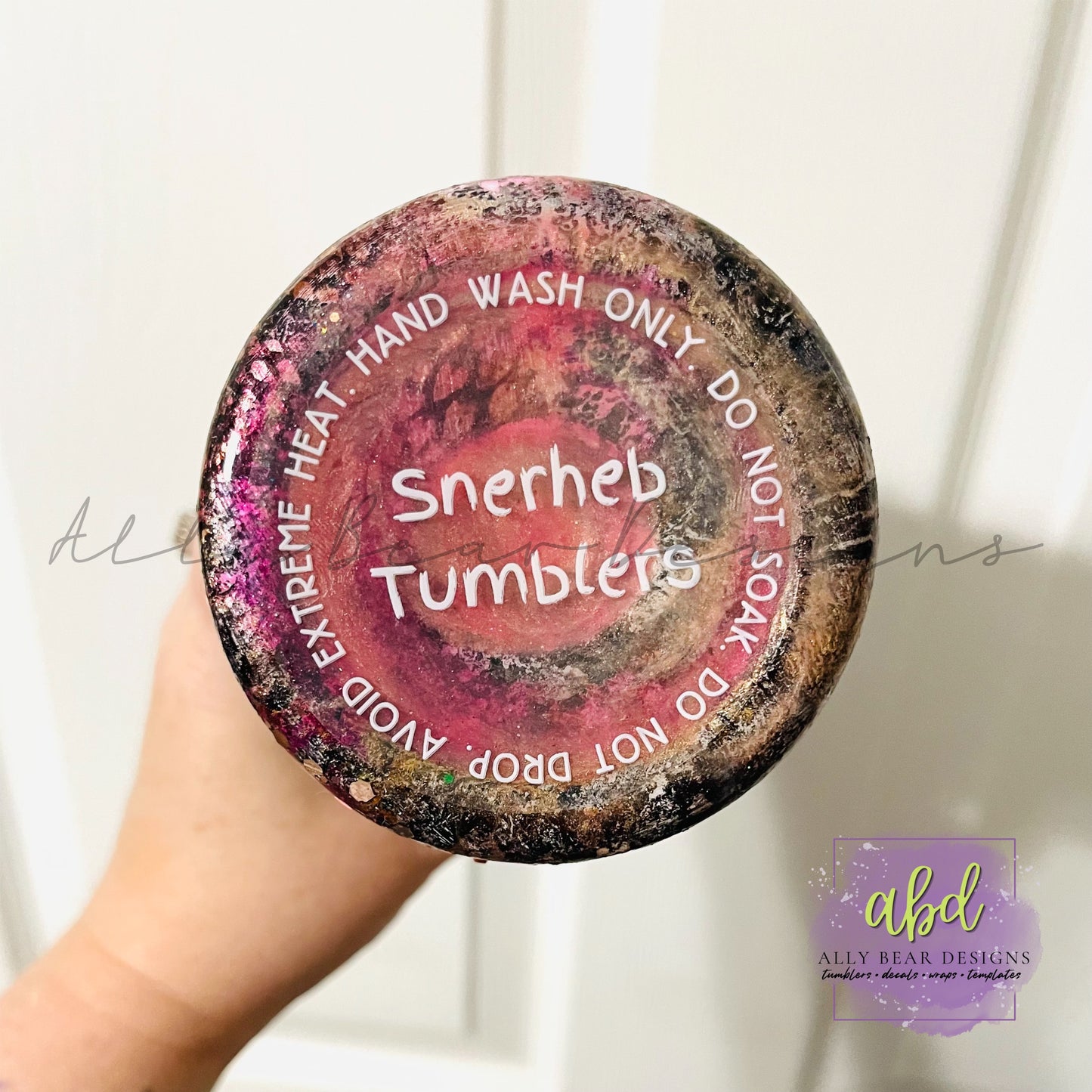 Custom Tumbler Care Decals
