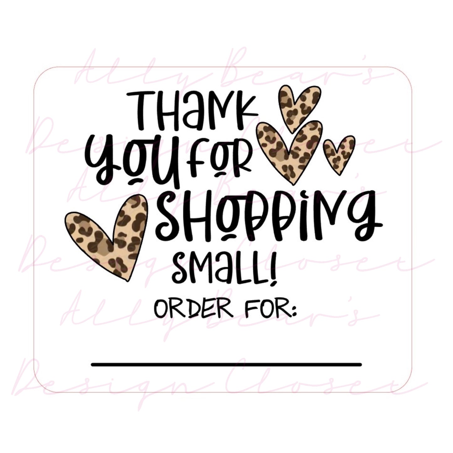 Package Label - Leopard Hearts