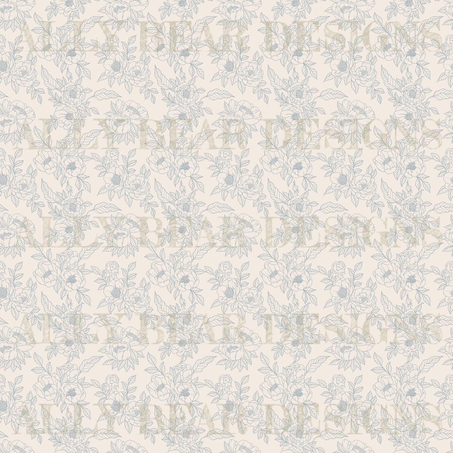 Vintage Blue Floral