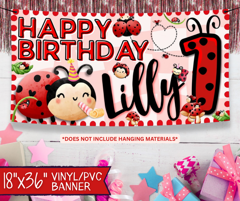 Ladybug Birthday Banner