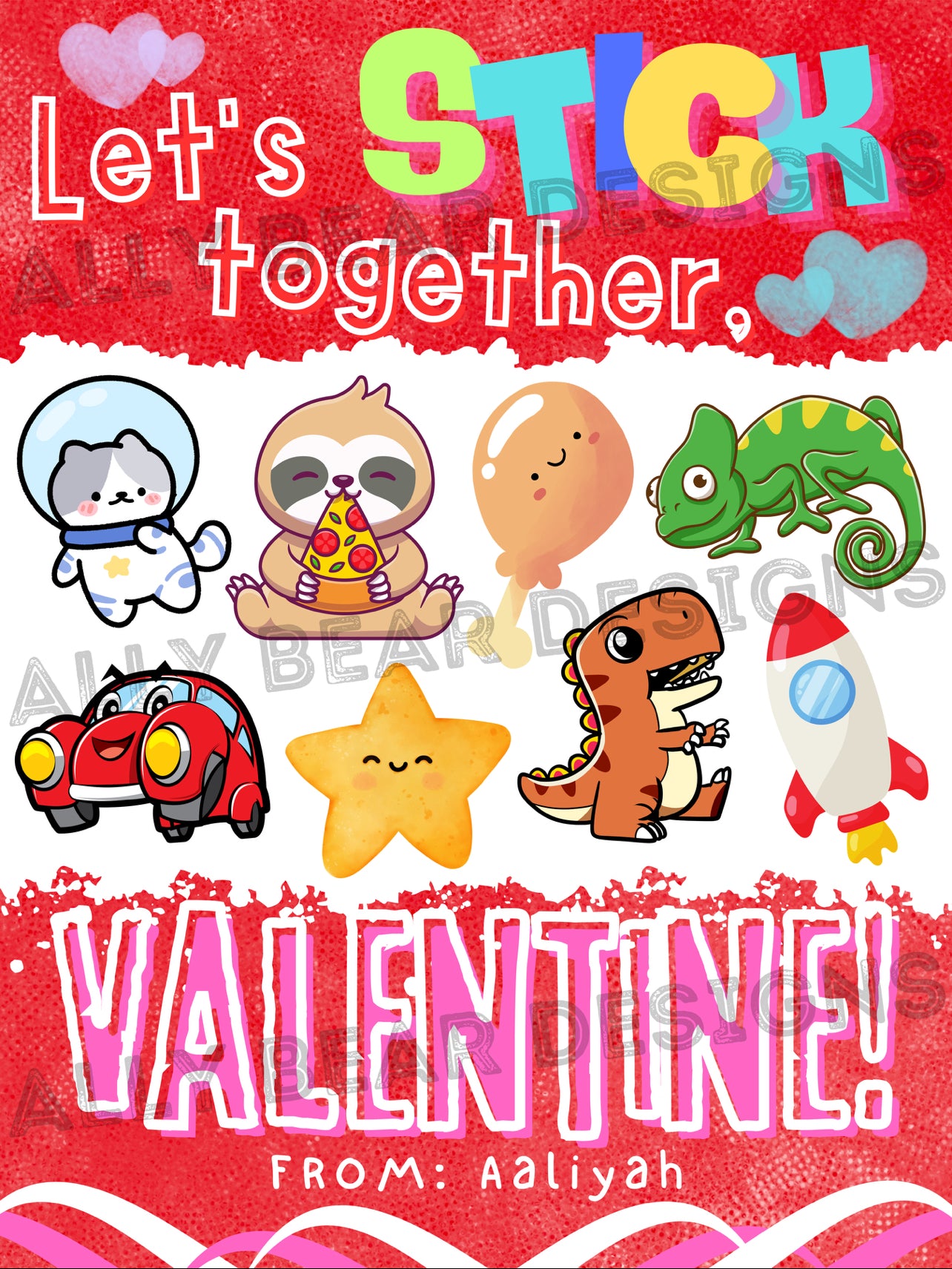 Kids’ Sticker Card Valentines
