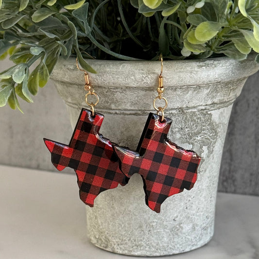 Your State Buffalo Plaid Earrings