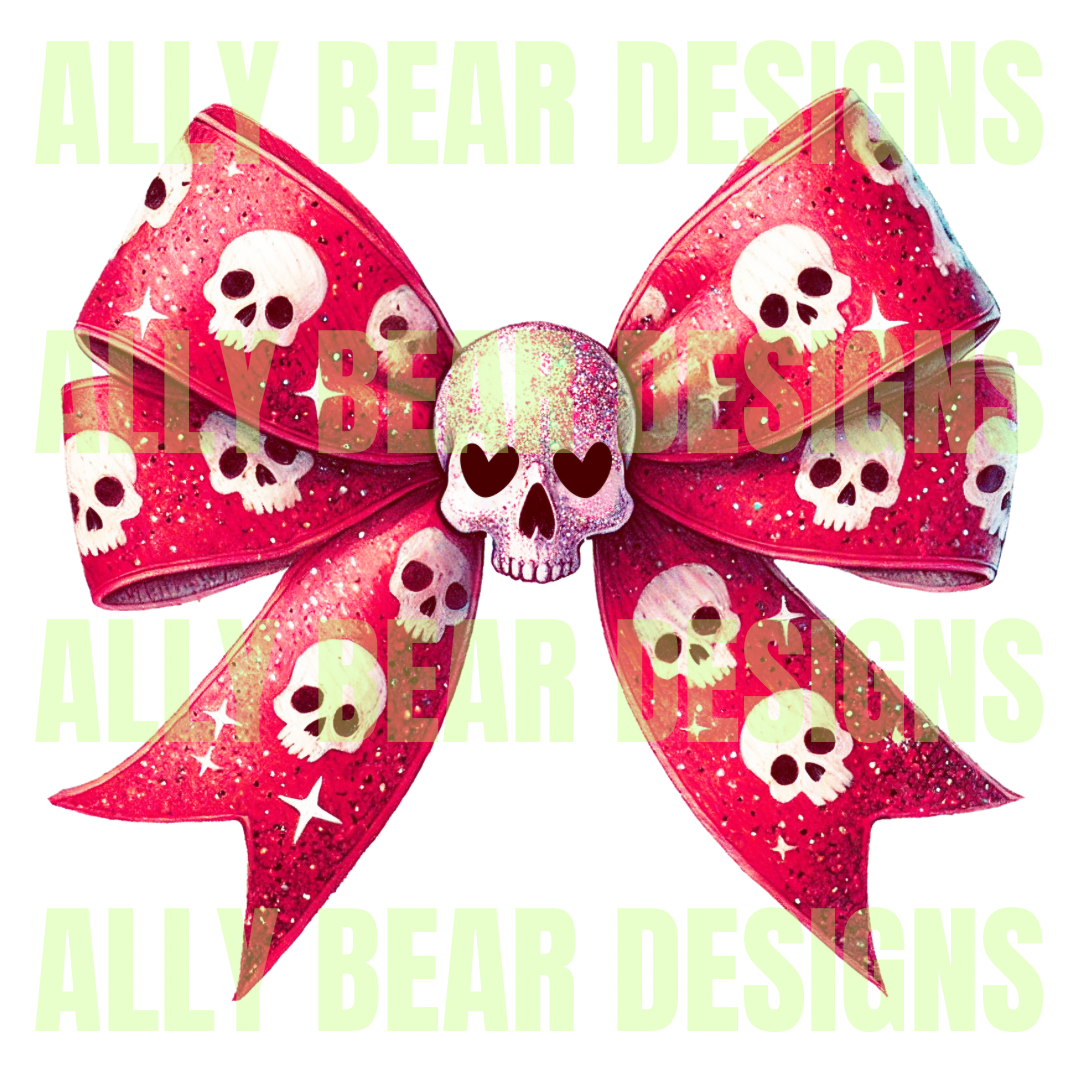 Glitter Skull Bow