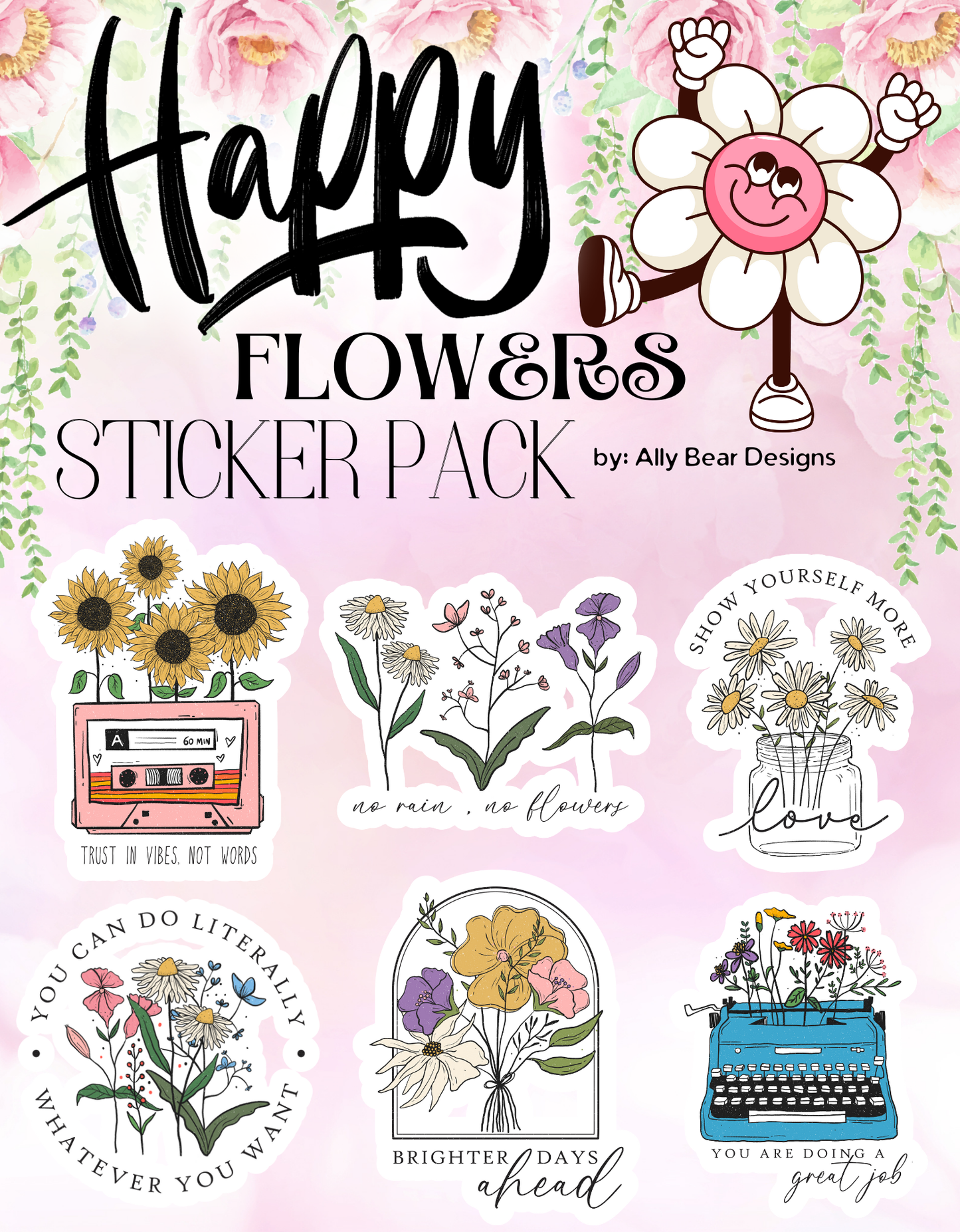 Happy Flowers - Sticker Set