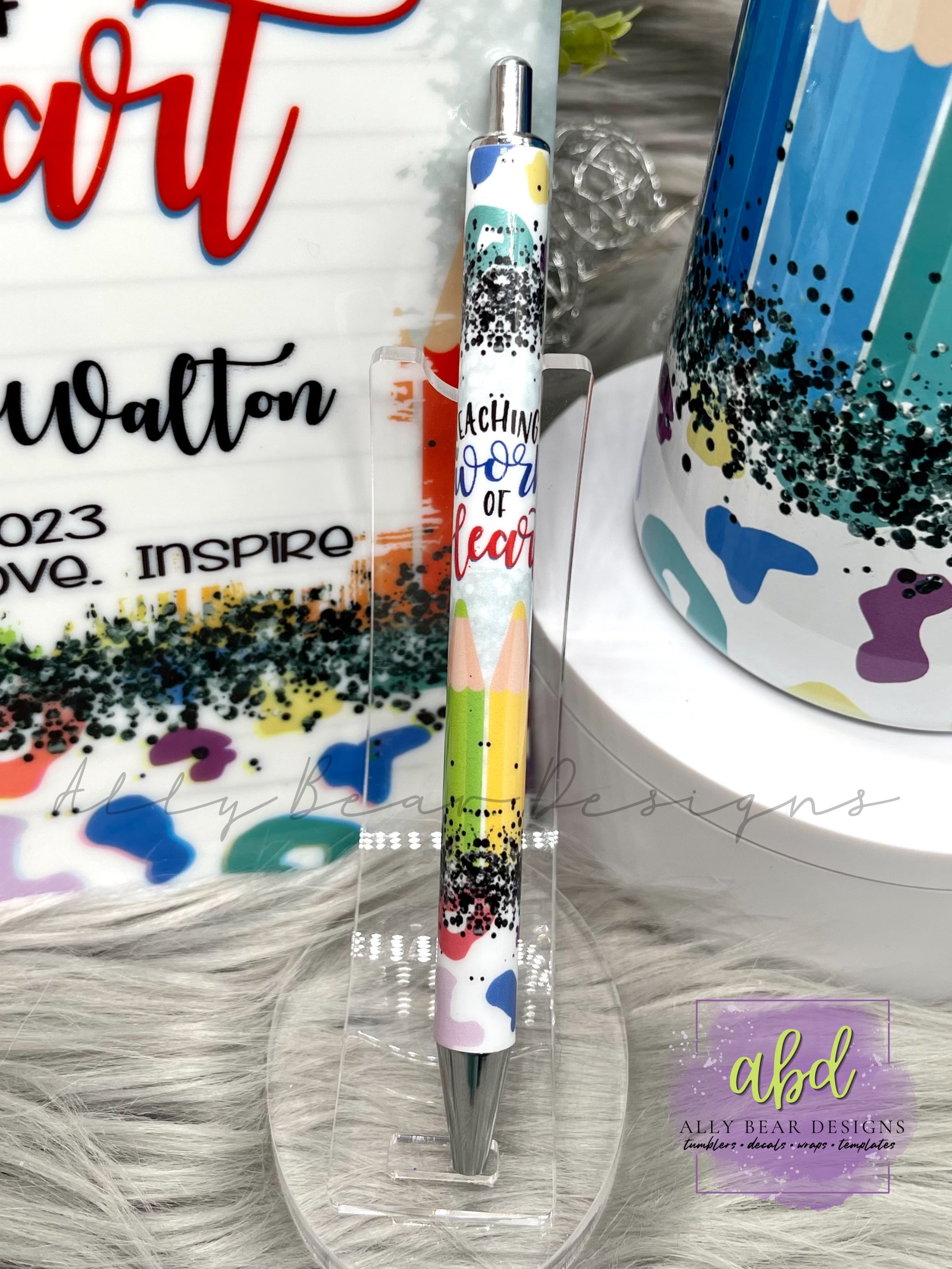 Custom Tumbler with matching pen 2024 set