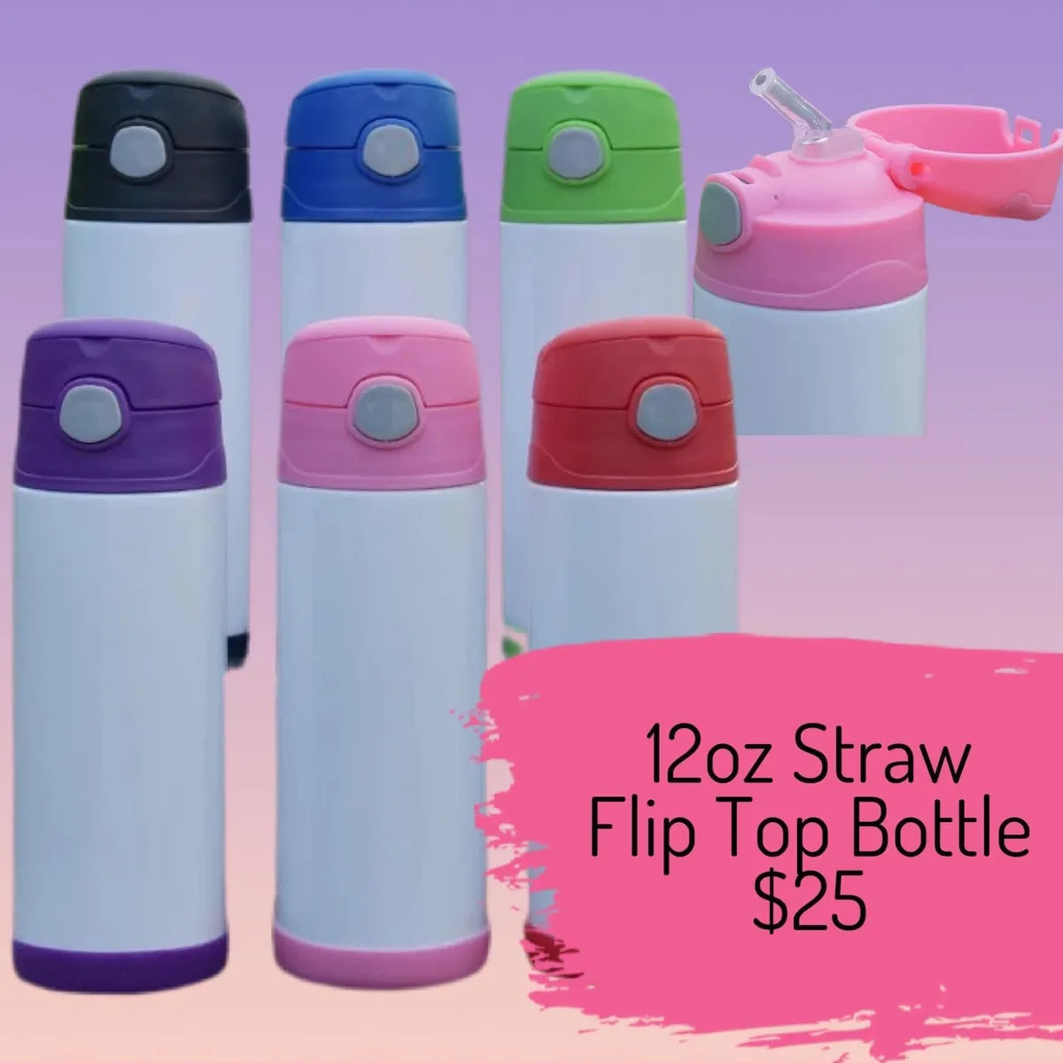 Custom 12oz Flip Top Straw Tumbler